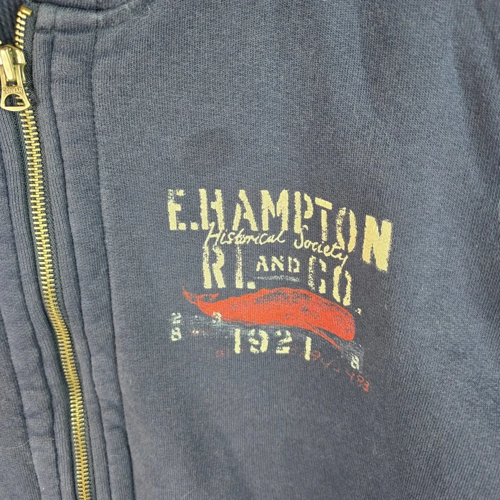 Vintage Polo Ralph Lauren Men XXL Navy E Hampton Heavy Thermal Zip Hoodie Jacket